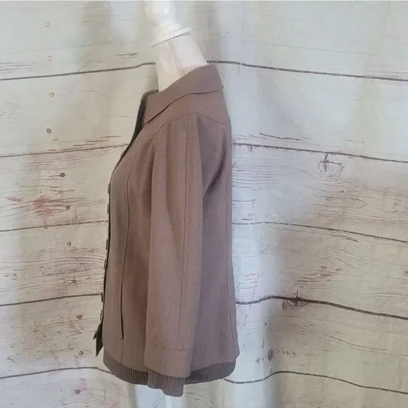 St. John Sport Button Front Ribbed Cuff Jacket Size Small - Picture 3 of 7